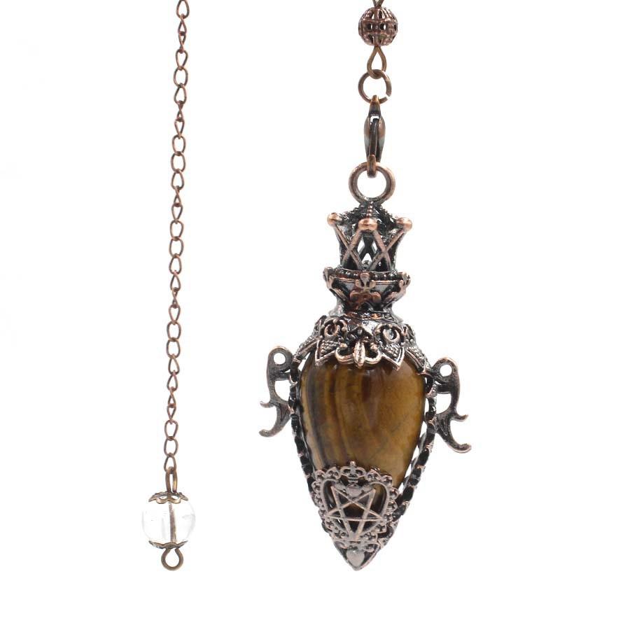 Healing Natural Stone Crystal Pendulums for Divination Black Obsidian Pendant Quartz Pendulum Dowsing Spiritual Pendulos X202