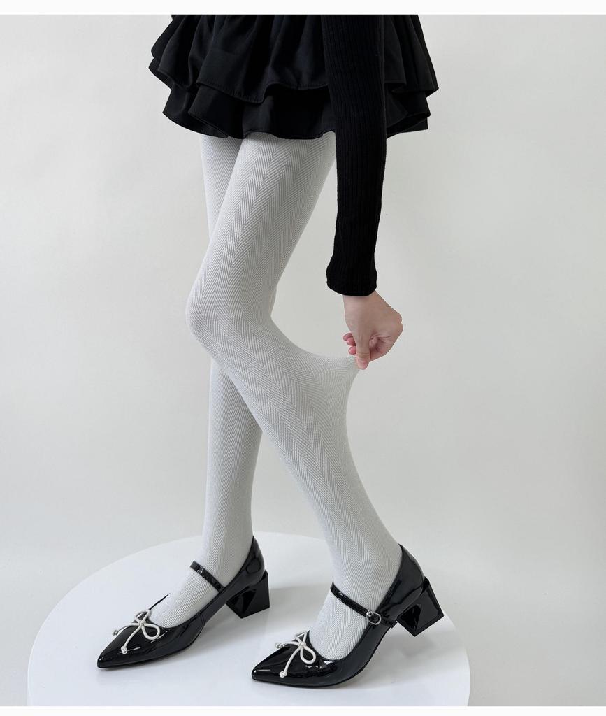 Herbst-Winter Silberfaden Schimmer Grau Schlankmachende Strumpfhosen, Schöne Beinstrümpfe, Sexy Schwarze Strumpfhosen