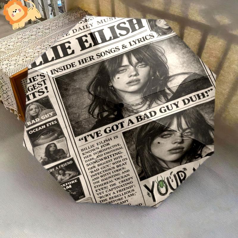 1 PC Automatic Folding Umbrella - Billie Eilish Custom Name Pattern, Portable & Foldable Design with 8 Ribs, Christmas Birthday Gifts