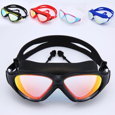 Large Frame Anti-Fog Swimming Goggles Adults Clear Vision Waterproof Dive Mask Unisex PC Lens