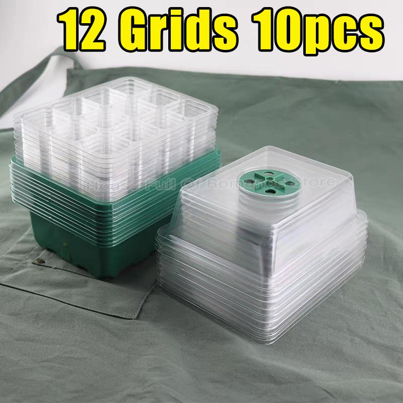 Growing Starting Nursery Trays Seed Starter Kit with Adjustable Humidity Dome and Base Indoor Greenhouse Mini Propagator Seeds