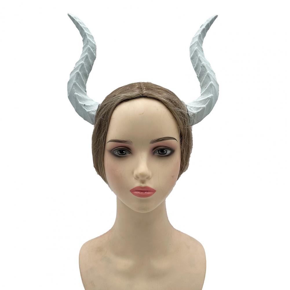Horn Hairband Devil Horn Headband Black Cosplay Hair Hoop Set for Halloween Dress Up Imitation Bull Horns Beauty