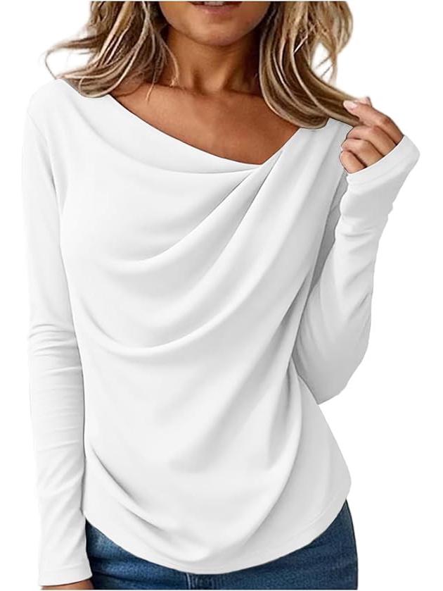 2026 European Solid Color Long Sleeve Women's Autumn Winter Top
