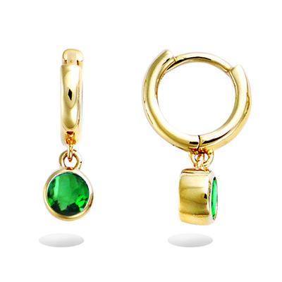 [R5148] - Gold Plated 'Sissi' Hoop Earrings - 8 Mm - 4 Mm