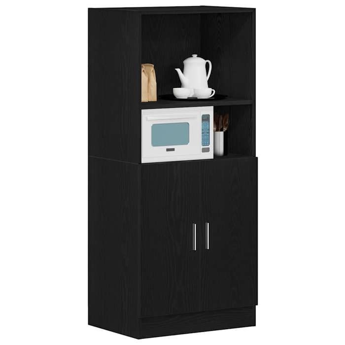 VidaXL Armoire de cuisine noir 57x41,5x131,5 cm bois d'ingénierie 860122
