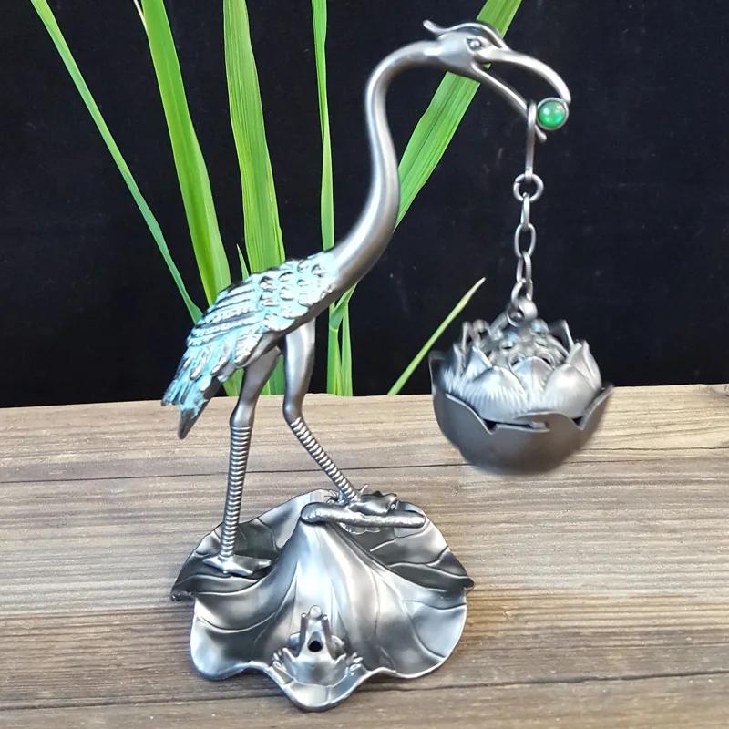 YXY Antiker Kran Hängender Räuchergefäß Rückfluss Sandelholz OUDH Metall Räucherstäbchenhalter für Heimdeko Ornamente 13cm hoch