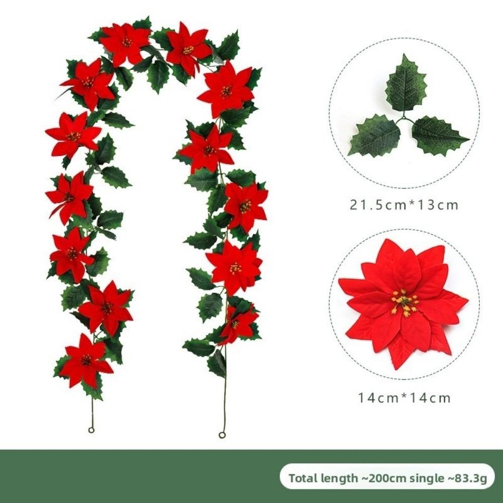 Multicolor Christmas Decorative Garland DIY Accessories Artificial Flower Hanging Wreath Red Berries Photo Props