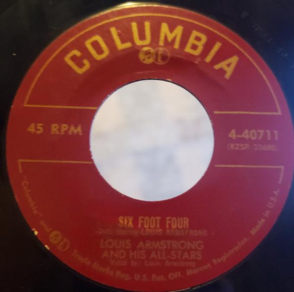

7-дюймовая пластинка LOUIS ARMSTRONG HIS ALLSTARS Six Foot Four The Faithful Hussar 440711 Columbia 1956 США Джаз Б/у