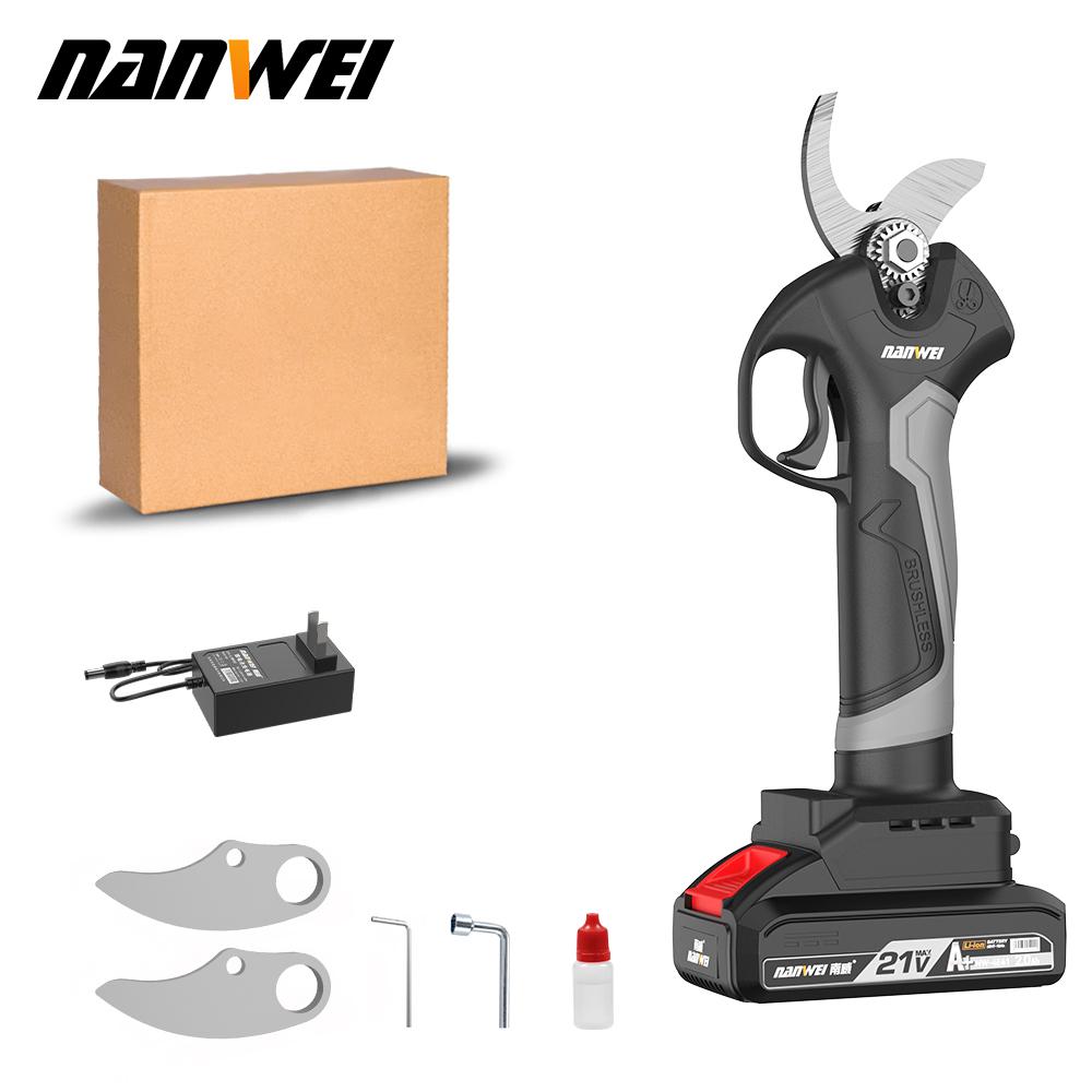 NANWEI 30 Mm Electric Scissors, Brushless Motor, 300 W, for Pruning Tree Branches