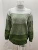 Pullovers Fashion Women's Casual Mixed Color Striped Splicing High Neck Colorblocking Soft Elegant Basic Knitted Tops Casual Long Sleeved Pullover