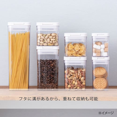 CAINZ Large 1240ml Storage Container with One-Touch Opening and Closing, Wide Mouth, Stackable, for Food, Kitchen Supplies, and Storage