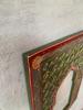 Handbemalter Jharokha-Holzrahmen: Indische Wandbehangdekoration