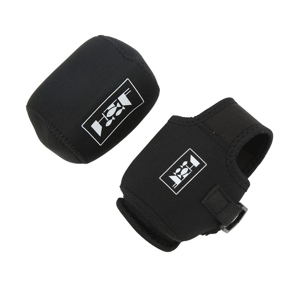 2 Stück Angelrollenabdeckung Neopren Stoßfest Elastische Angelrollentasche für Outdoor