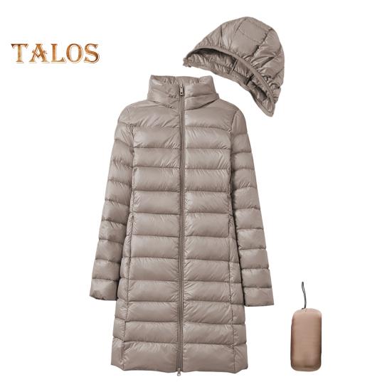 

Зимове пухове пальто з мішком для зберігання Потовщений м’який плюшевий капюшон Середня довжина Вітрозахисна куртка з довгими рукавами Вітрозахисна тепла повсякденна куртка з бавовни 2XL хакі