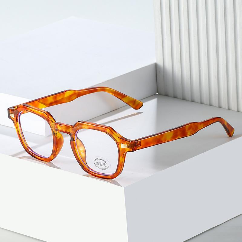 Men'S Glasses Irregular Full Frame Pc Temple Retro Rice Binding Frame Can Be Equipped With Anti-Blue Lenses