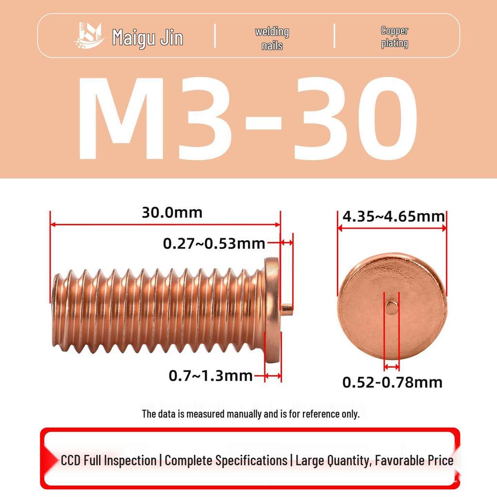 PT-M3M4M5M6M8 Copper-Plated Carbon Steel Projection Weld Studs and Screws