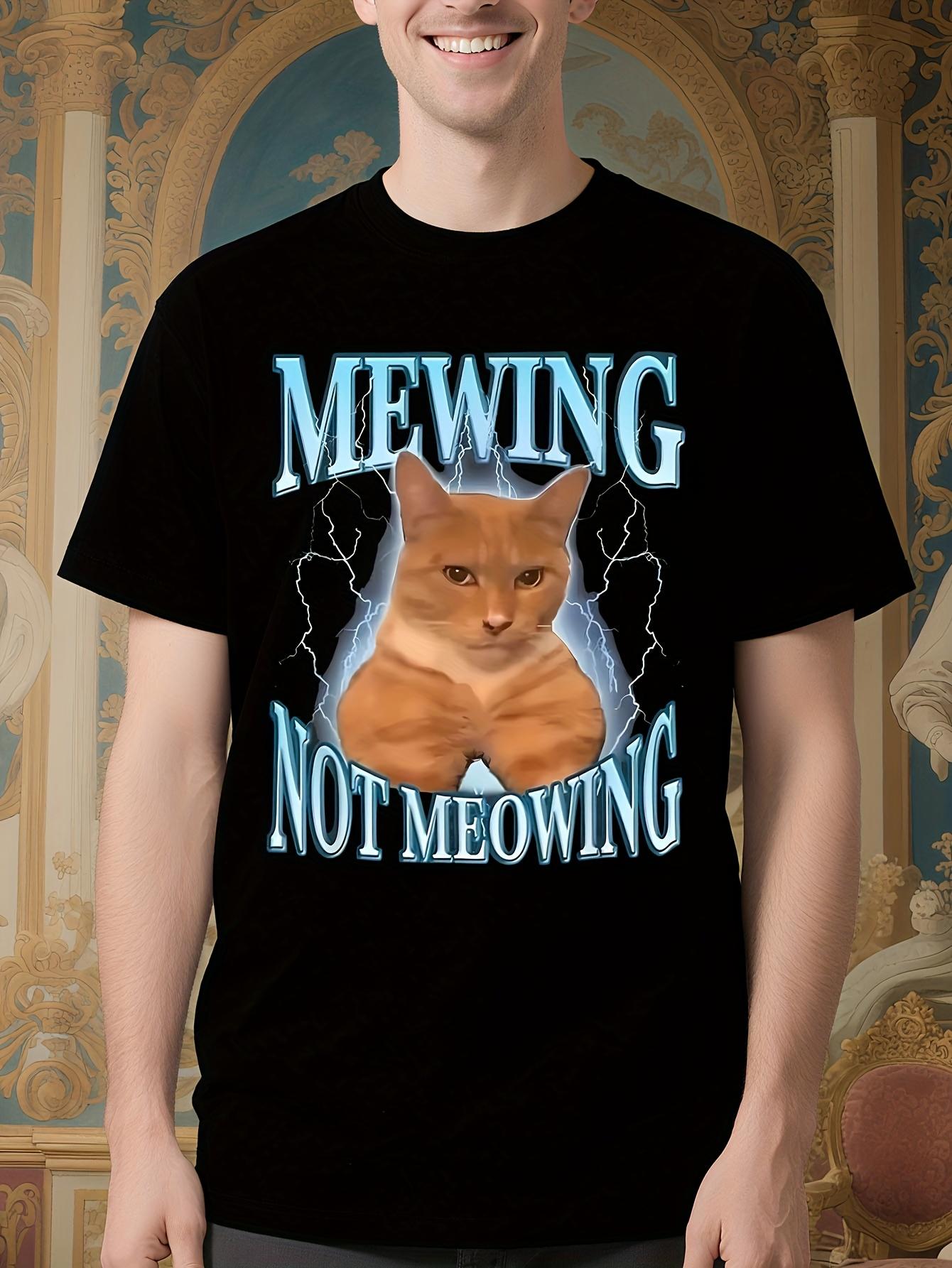 Funny MEOWING NOT MEOWING Cat Graphic Tshirt - Cute Ginge... S