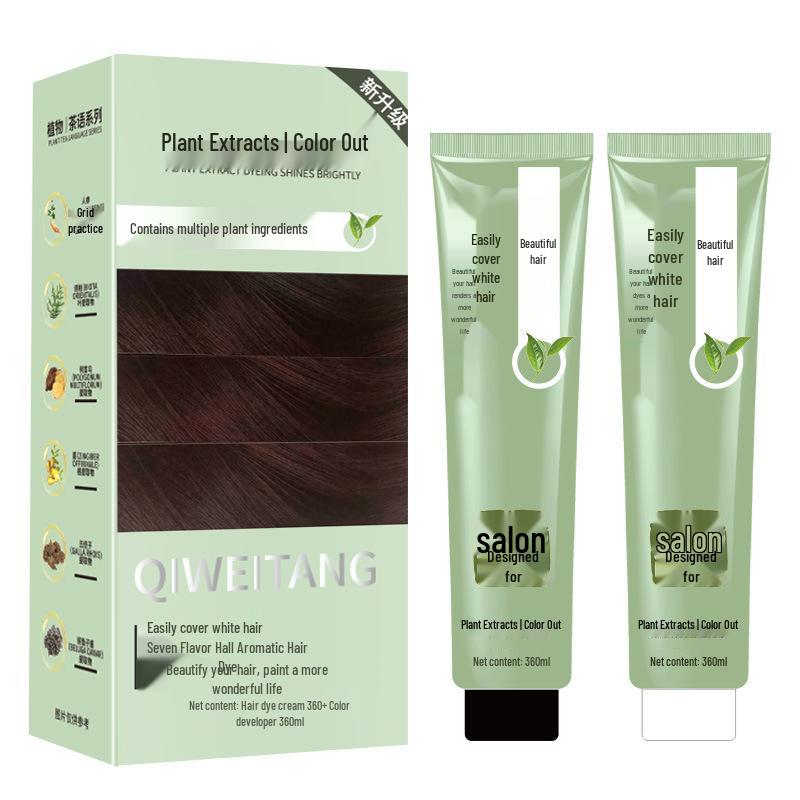 Trendy Color Plant-Based Hair Dye Cream for Salon & Home, Large Capacity, Gray Coverage