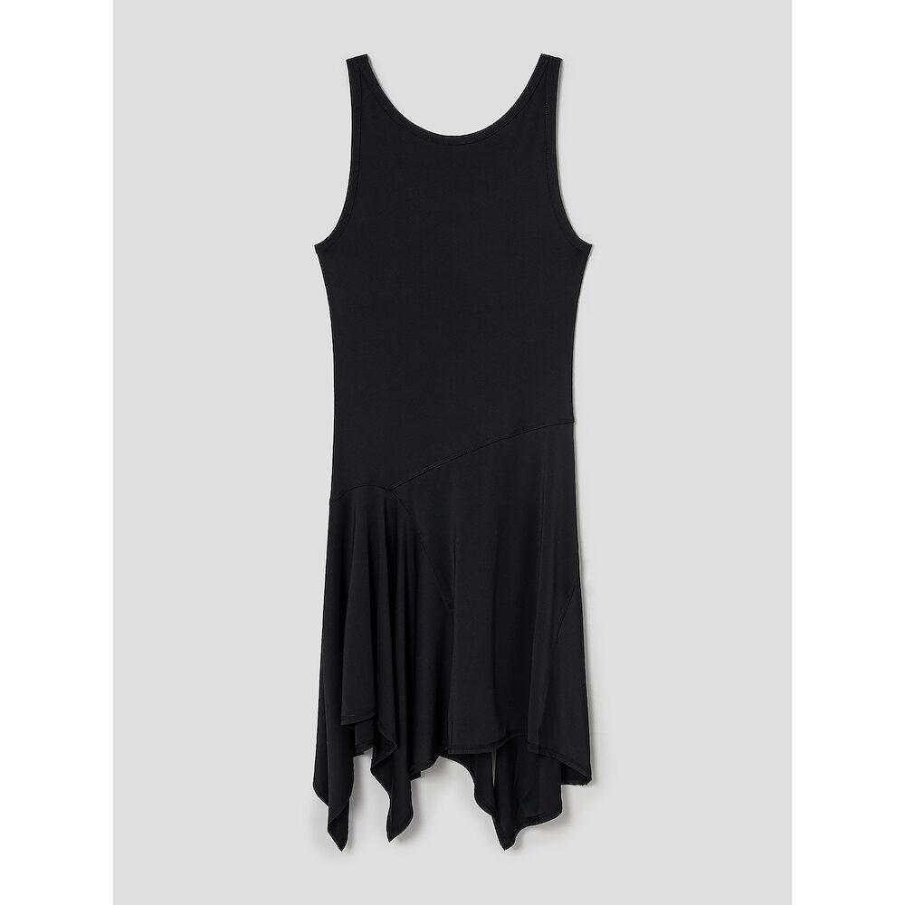 Anggae Petal Jersey Dress Black