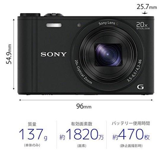 SONY Digital Camera Cyber-shot WX350 Optical 20x Black DSC-WX350-B