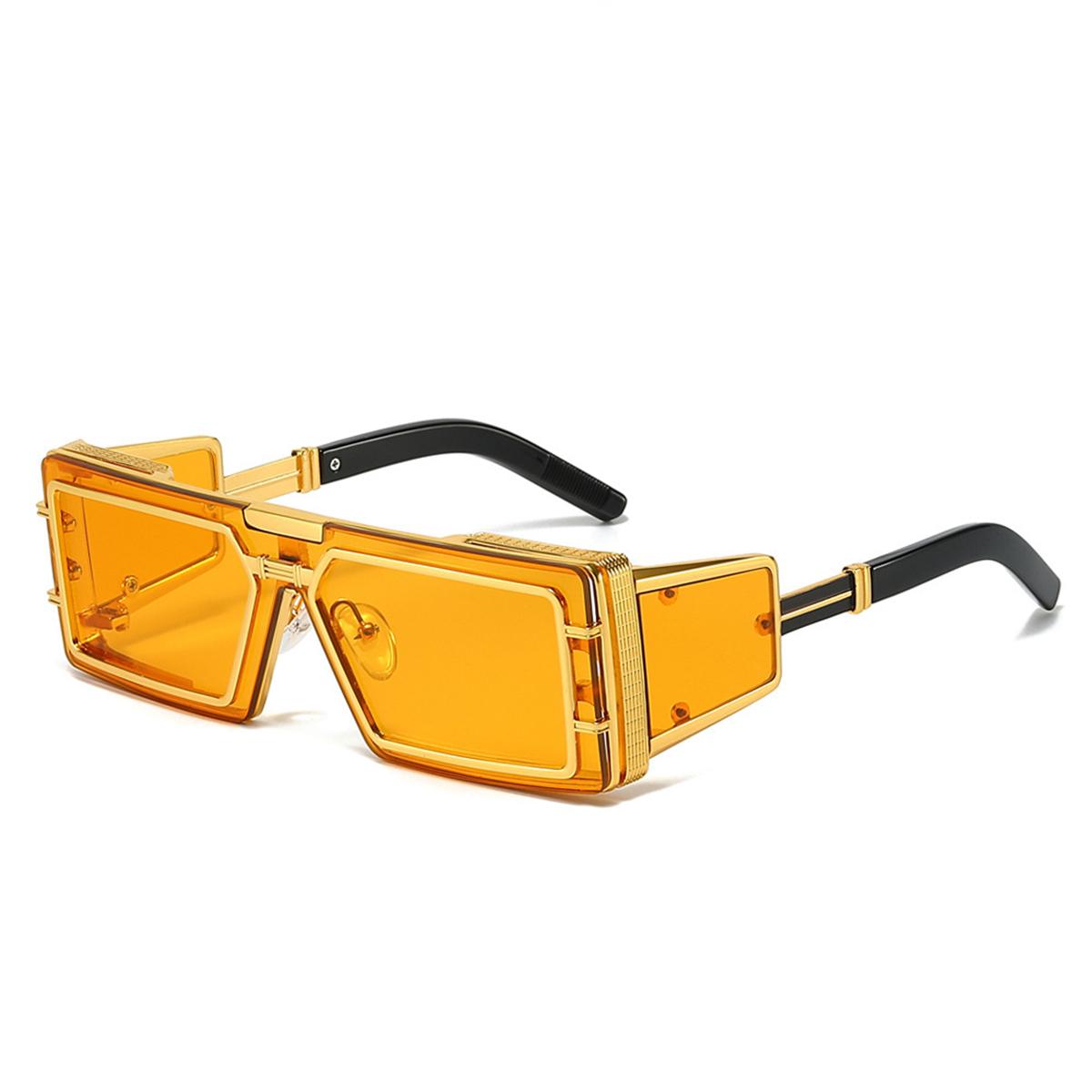 Lunettes de soleil tendance pour hommes Nouvelles Technologie Future Mode Avancée Défilé Transfrontalier Lunettes de soleil Lunettes de soleil pour femmes Lunettes de soleil pour hommes orange