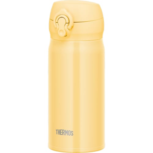 Thermos Vacuum Insulated Portable Mug, 350ml, Cream Yellow, with Detachable Spout for Easy Cleaning, Lightweight, One-Touch Opening, Stainless Steel B