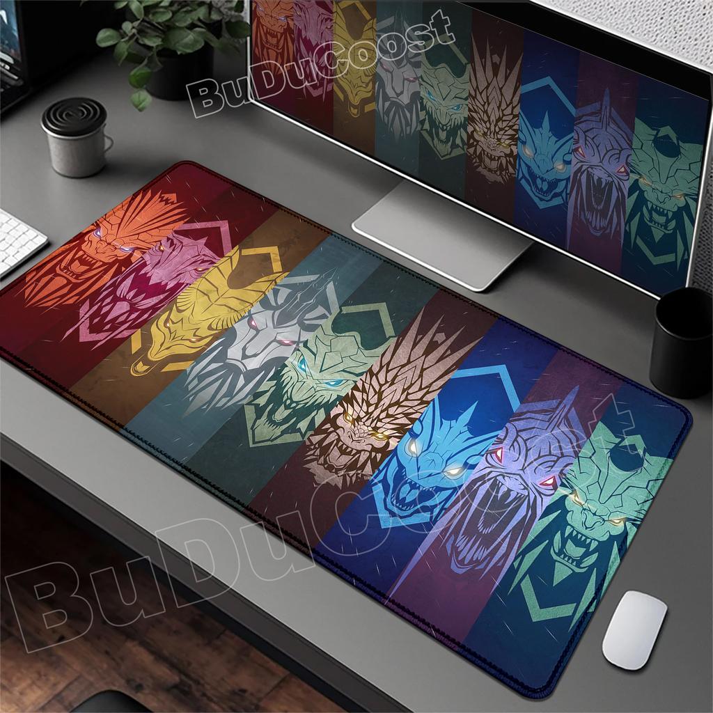 HD Printing MousePad Game Monster Hunter Wilds Mouse Pad Natural Rubber Keyboard Mat Office Desk Mat Computer Gaming Accessories