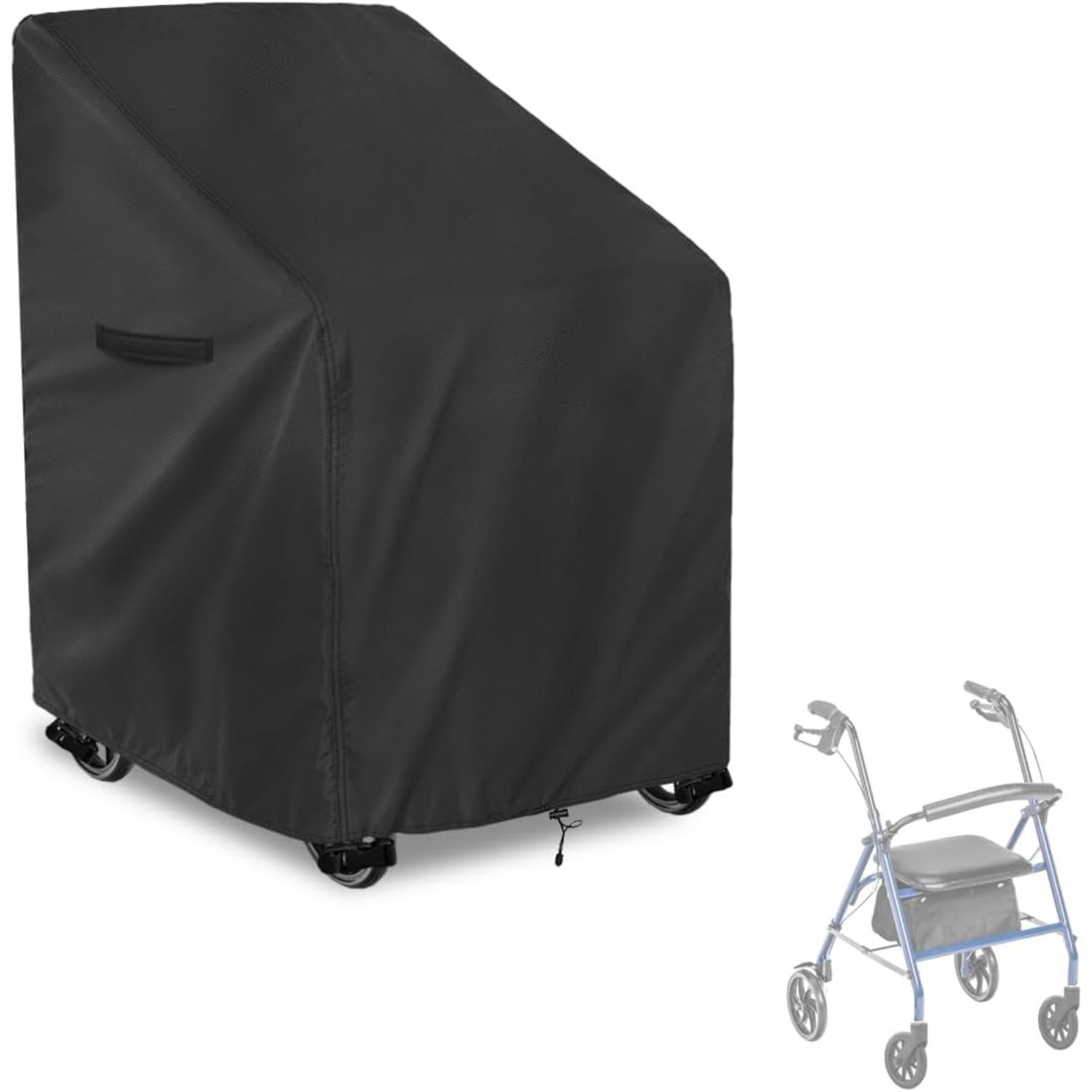 

4-Wheel Rollator Walker Cover,Waterproof and Dust Rolling Walkers Cover.28.3 x 26 x 35.4 (L x W x H) Suitable for Various Rollator. чёрный