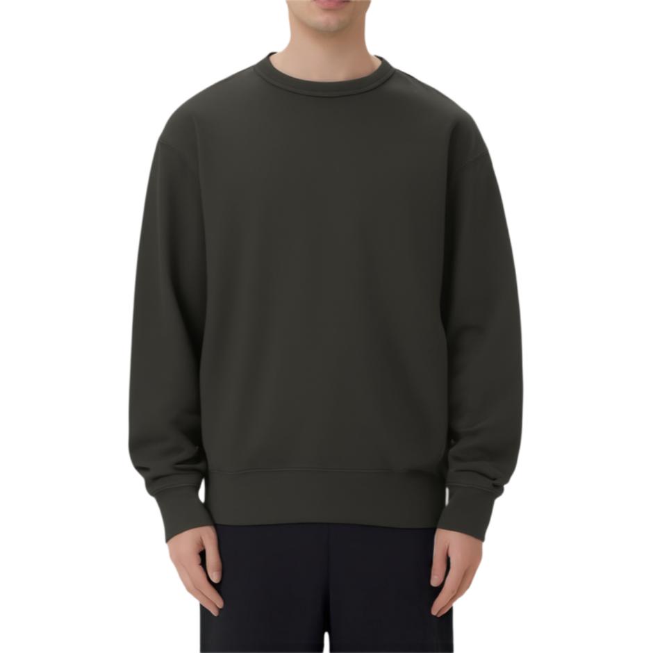 UNIQLO FW22 Solid Loose Fit Crew Neck Long Sleeve Sweatshirt Men sweatshirt Dark-Gray 452189-08