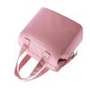 Insulated Lunch Bag Solid Color Oxford Cloth Waterproof Metal Zipper Portable Lunchbox for Commuting Pink