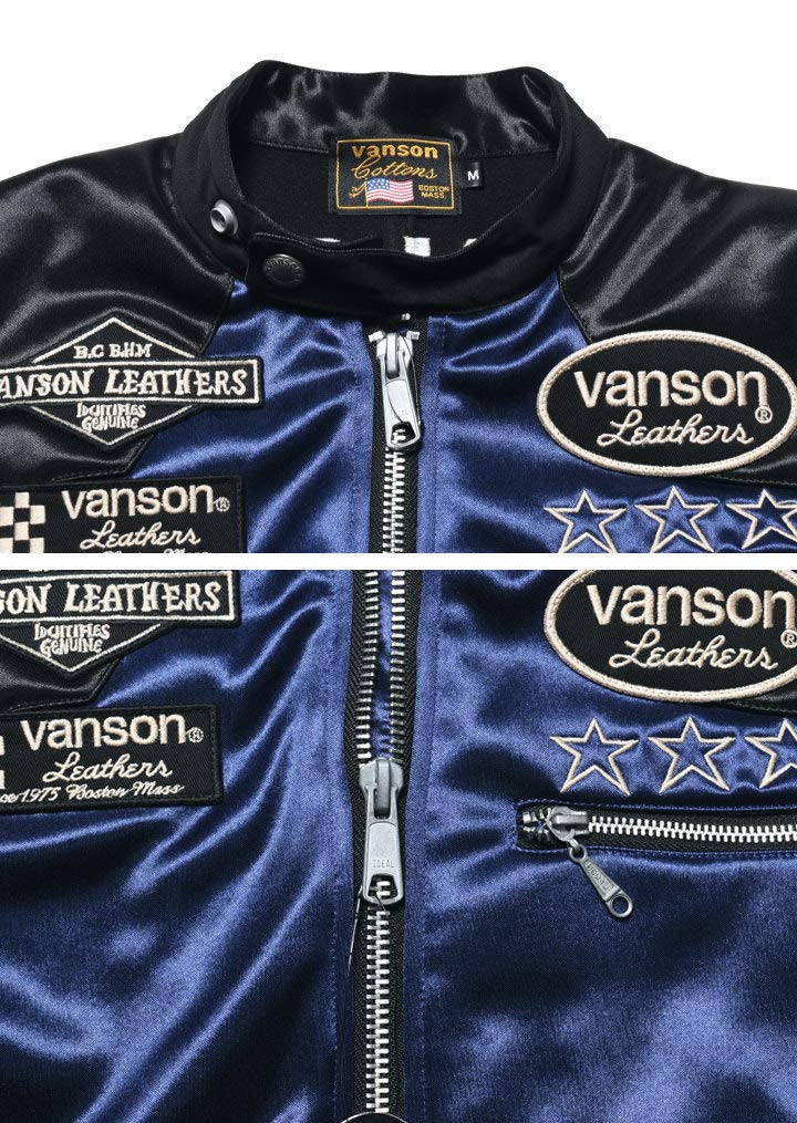 By Our Riders One Star Embroidery Patch Bonding Riders Jacket Navy X [Banson] [Custom-ordered Store] & JFV-801-DNAVY-BLACK (XXL, D. Black)