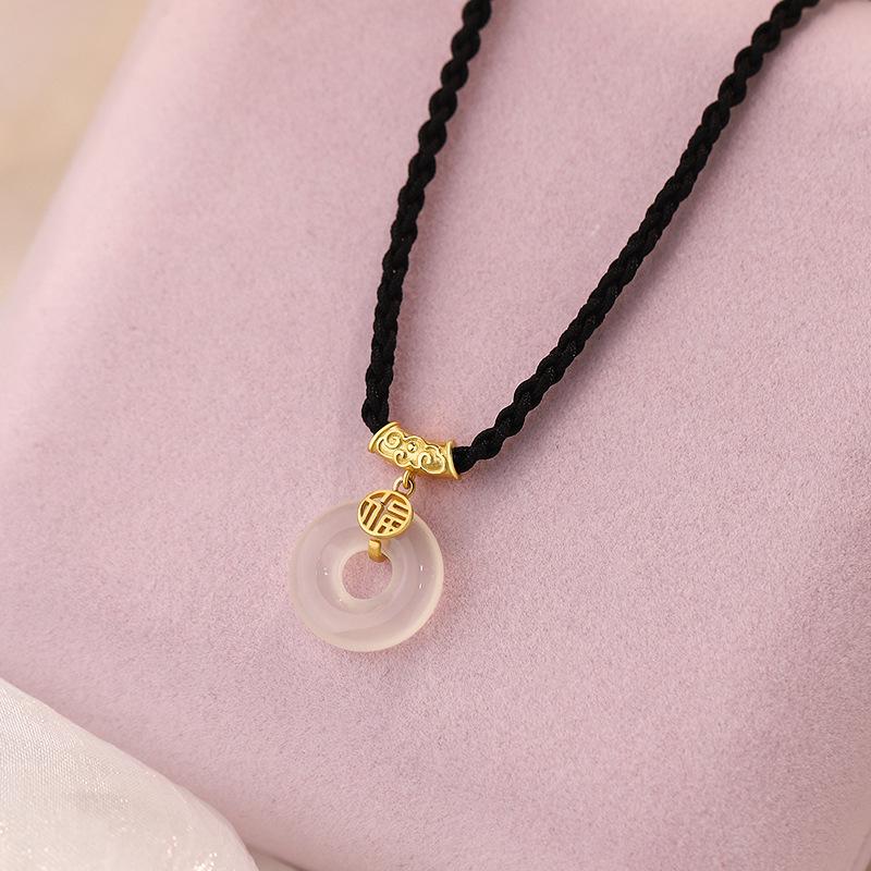 

Ожерелье с пряжкой Jade Medal Safety Buckle в китайском стиле, новое, в китайском стиле, минималистичное, универсальное, с цепочкой для воротника