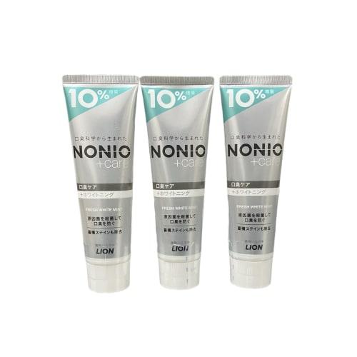 

[Bulk Purchase 3-Pack] NONIO Plus Whitening 10% Extra Strength (Highly Concentrated Fluoride 1450ppm) Toothpaste, 143g x 3