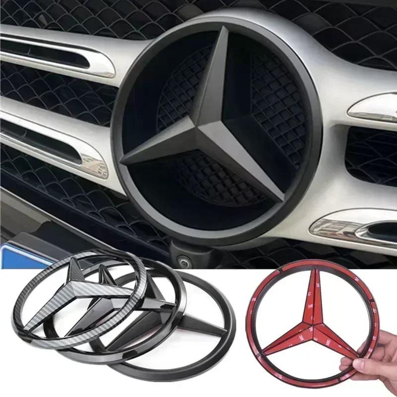 1Pcs ABS Car Front Grille Badge Decal Cover Emblem For Mercedes Benz W204 W205 W210 W211 W212 W213 C E Class GLA GLK ML GLC GLE OP3