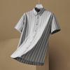 Men's Plus Size Striped Short Sleeve Shirt