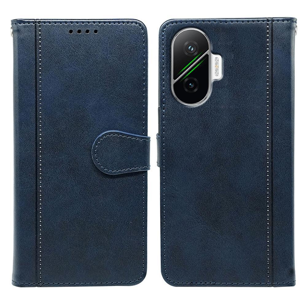 Für Xiaomi Redmi Turbo 4 Pro 5G/Poco F7 5G Hülle Kalbleder Textur Ständer Buchstil Handyhülle