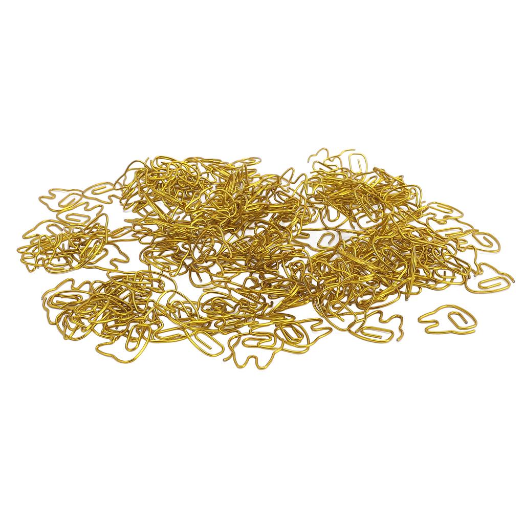 200 Pcs Cat Paper Clips Gold Iron Electroplating Cute Animal Shaped Paperclips for Home School