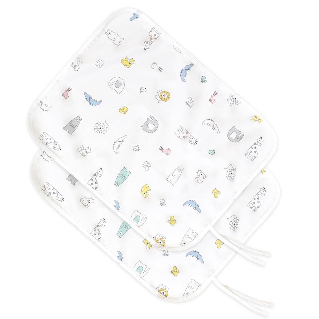 Un Doudou Waterproof Diaper Changing Set of 45 X 58 Peach Skin Scandinavian Animal Sheet, 2, Cm, Water-absorbing Fabric, 100% Cotton, 3175-A
