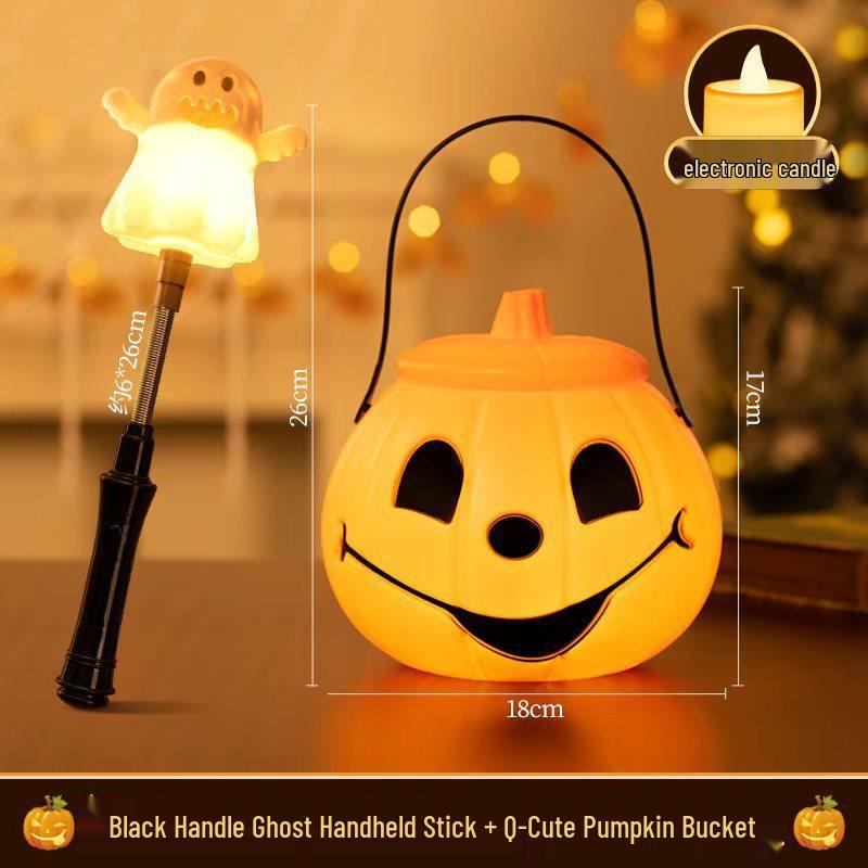 Halloween Pumpkin Lantern and Candy Bag with Luminous Effects for Trick-or-Treating