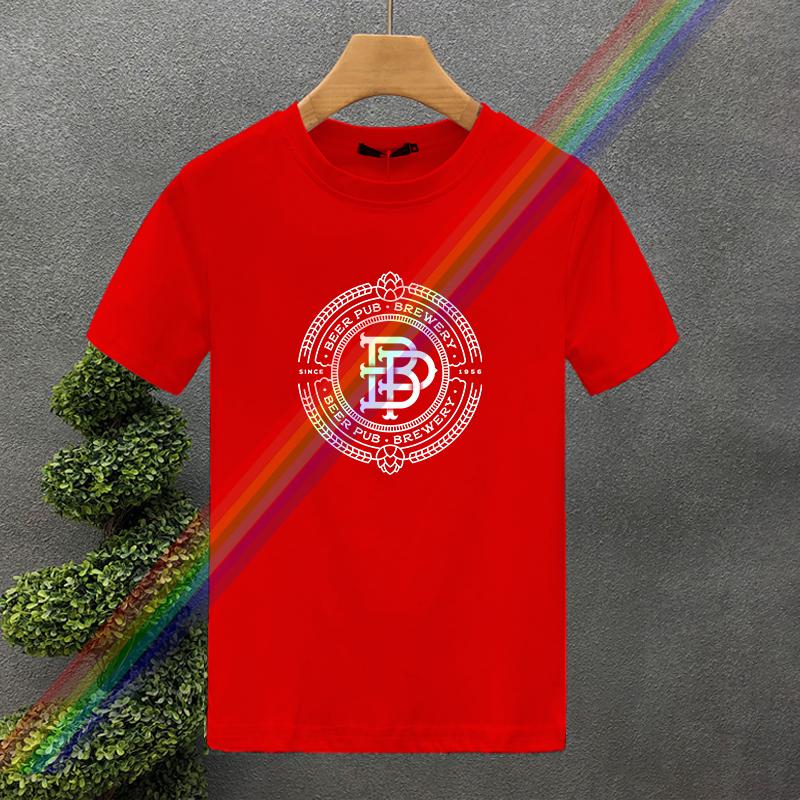 2025 New Men's 100% Pure Cotton Summer Loose Fitting Oversized Paris Print Casual Slim Fit Round Neck Short Sleeved T-shirt Top