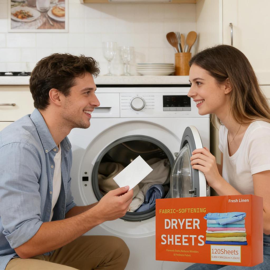 120pcs Dryer Sheets Scented Sheets For Washing Clothes Fabric Smoothing Tablets For Dryer Apartment Washer Dormitory Laundry