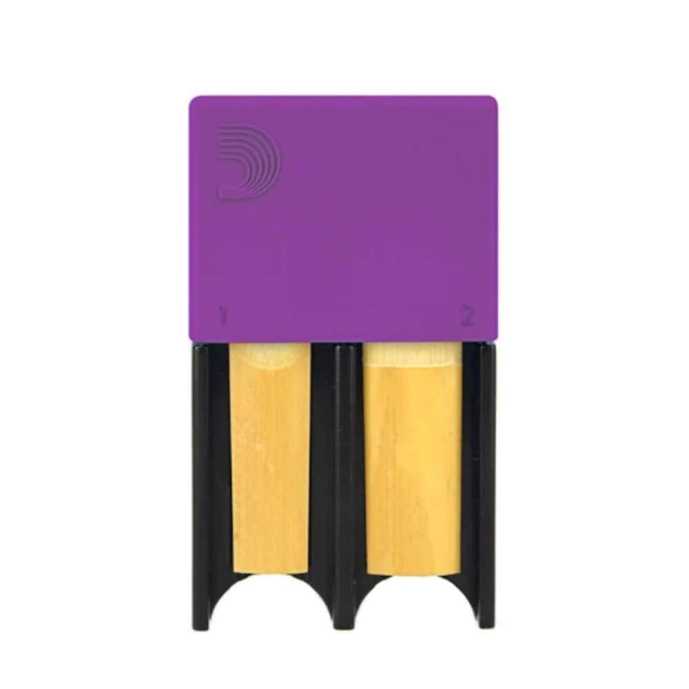 D'Addario WoodWinds Reed Guard for Tenor & Baritone Saxophone, Holds 4 Reeds, DRGRD4TBBK, Black