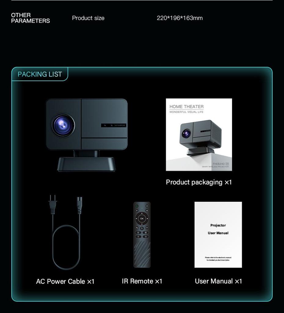 Crosser P50 HD Projector: 4K Blu-ray Support, Auto Network Focus, Portable Home Use