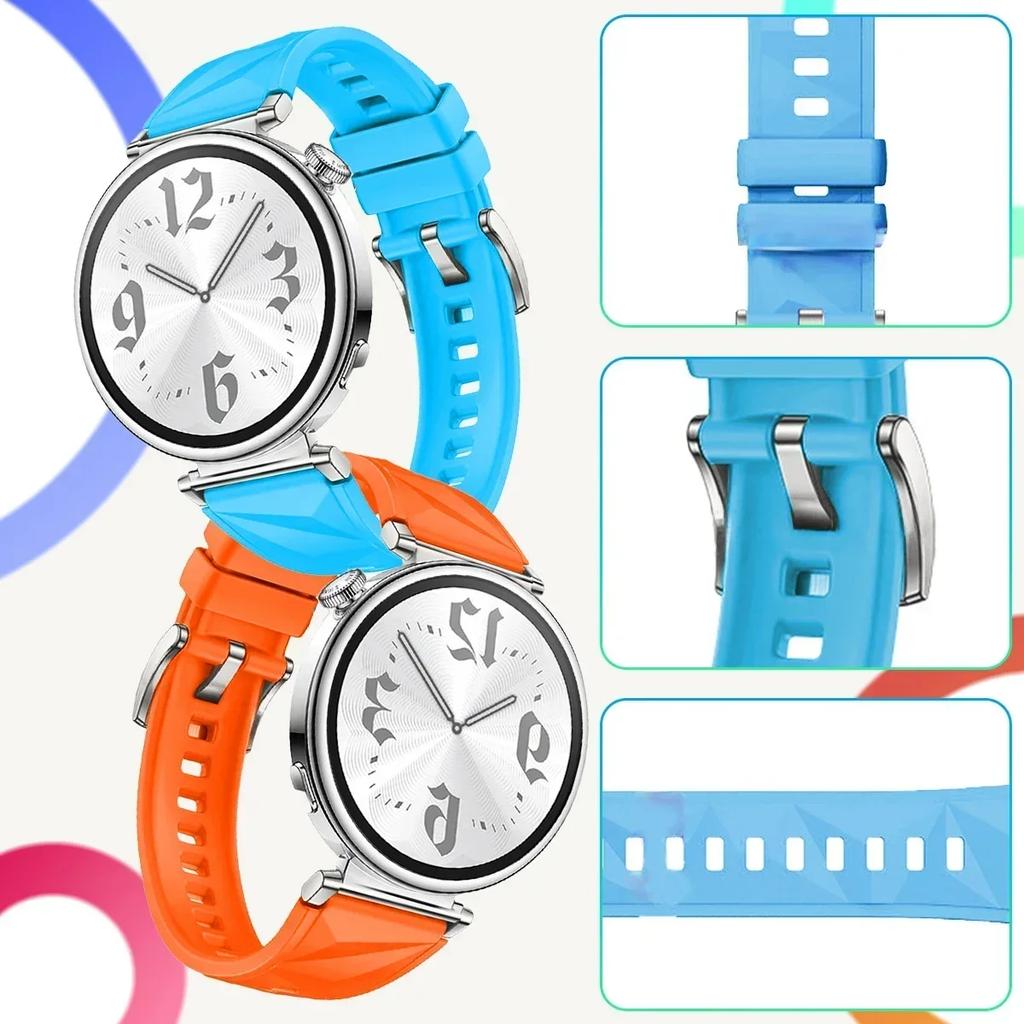 New Silicone Strap For Huawei Watch GT5/GT4 41MM Official Color Lce Crystal Patterned Bracelet For Huawei Watch GT5 Pro 42MM
