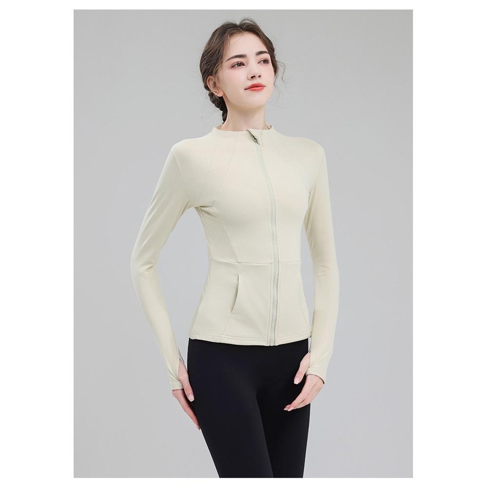 Fast Drying And High Elasticity Stand Up Collar Sports Jacket For Women, Slim Fit And Slimming Yoga Top, Tight Fitting Running And Fitness Suit Jacket