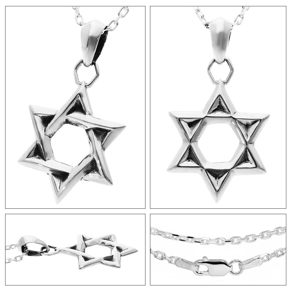 Gin No Hexagram Silver 925 Necklace with Chain Charm Star [Shinjuku Kura] Men's