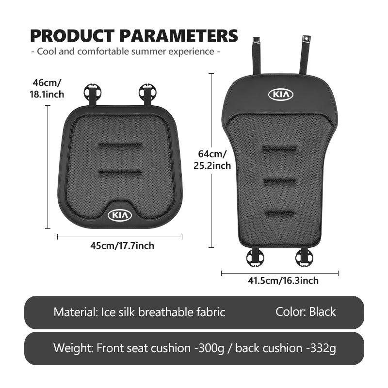 AZKSYT1 Car Seat Cover Ice Silk Seat Waist Cushion Covers Auto Seats Protection Pad For KIA Rio K5 K2 Sportage Ceed Sorento Picanto