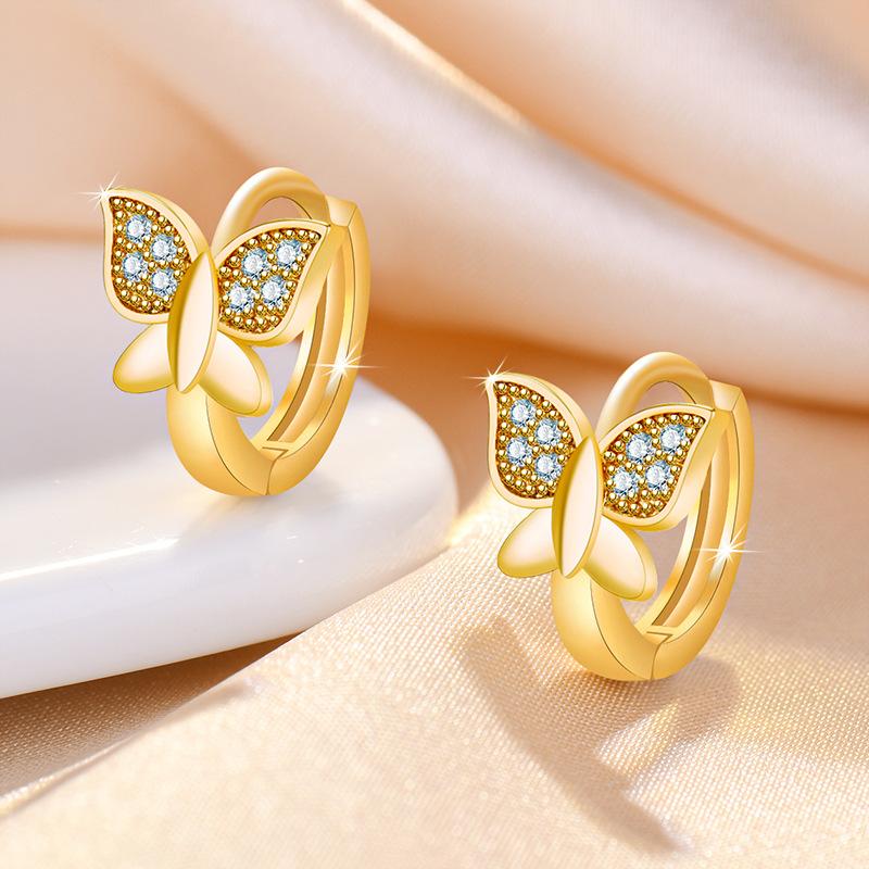 925 Sterling Silver Zircon Buckle Earrings For Women Fashion Exquisite Student Girlfriend Jewelry Accessories Party GiftGood product