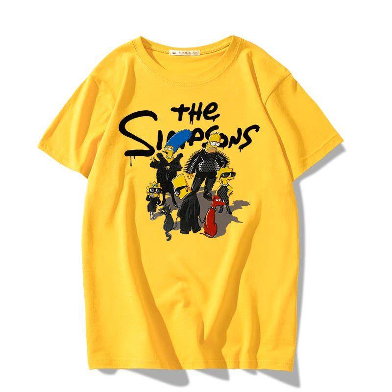 Fashion Disney Cartoon Simpson Oversized Tshirt Summer Blouses Ladies Unisex White Tees Tops Short Sleeve Blouses Women YK Tshirt