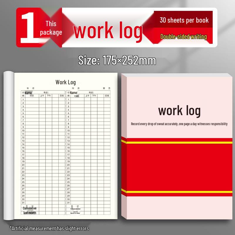 Sijin 2025 Employee Attendance & Work Record Book - 31-Day Temporary Worker Sign-In Register
